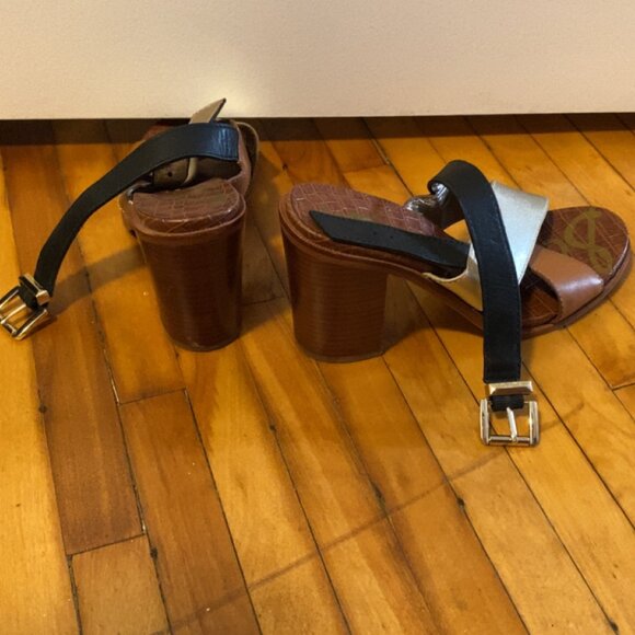 Sam Edelman Colour Block Strappy Sandals - Size 8.5 - Picture 3 of 6